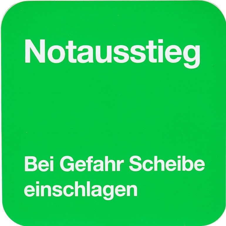 Hinweisschild -Notausstieg- 13 x 13 cm