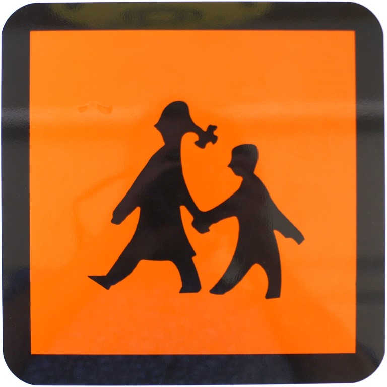 Schulbus-Schild 40x40 cm Magnetfolie