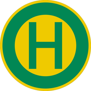 Haltestellenschild selbstklebend 350 mm, rund