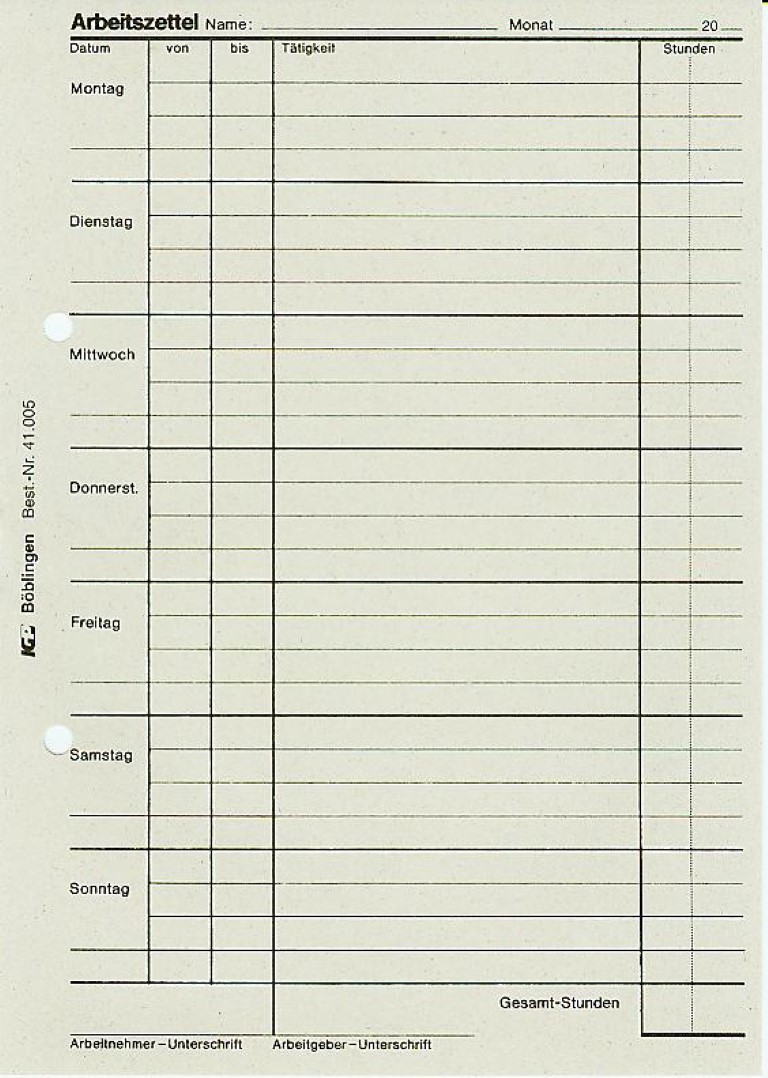 Arbeitszettel IGP (Block/50 Blatt)